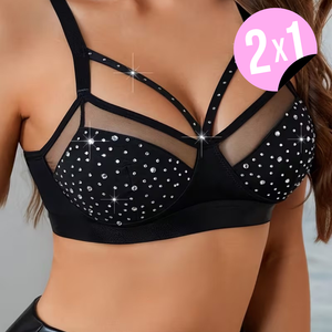 Sujetador elegante con detalles de diamantes 2X1