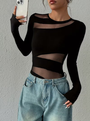 Body Aberturas de Malla Manga Larga