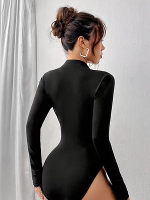 Body de Manga Larga con Cremallera