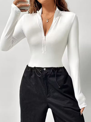 Body de Manga Larga con Cremallera